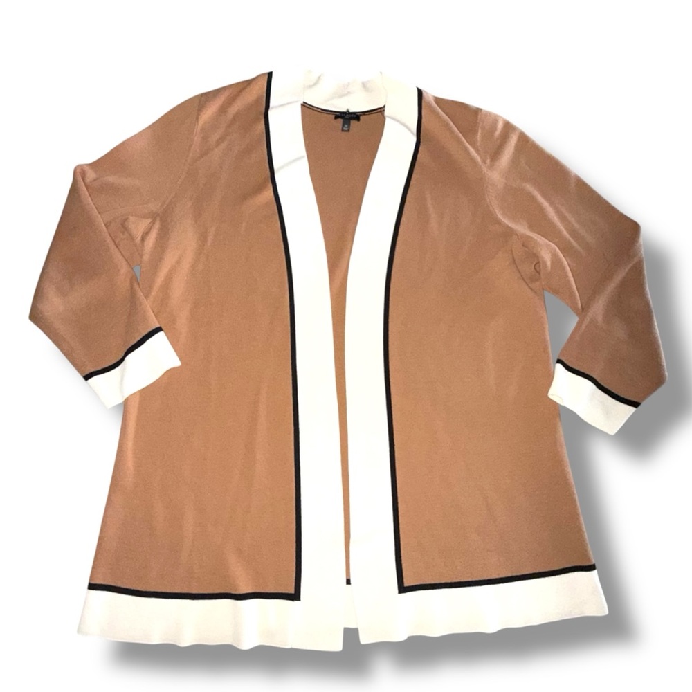 Talbots Plus Size Tipped Open-Front Cardigan - 1x… - image 5